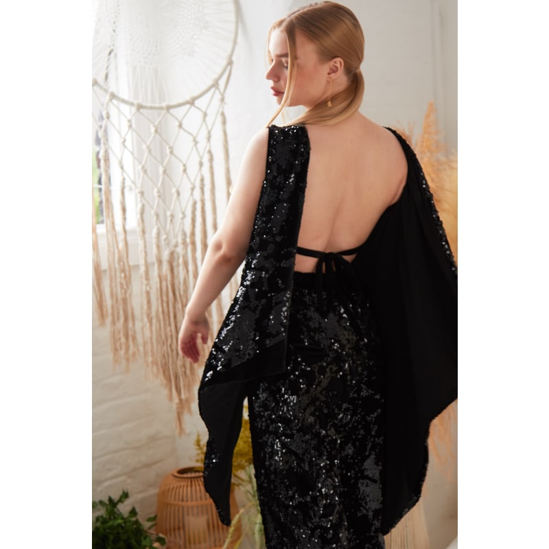 Thumbnail of Sequin Black Open Back Top image