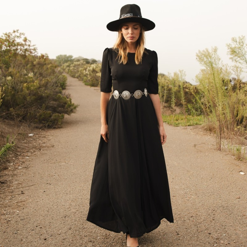 Thumbnail of Black Reversible Fitted Maxi Dress image