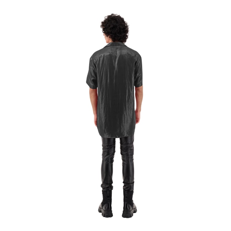 Thumbnail of Black Satin Short Sleeve Shirt image