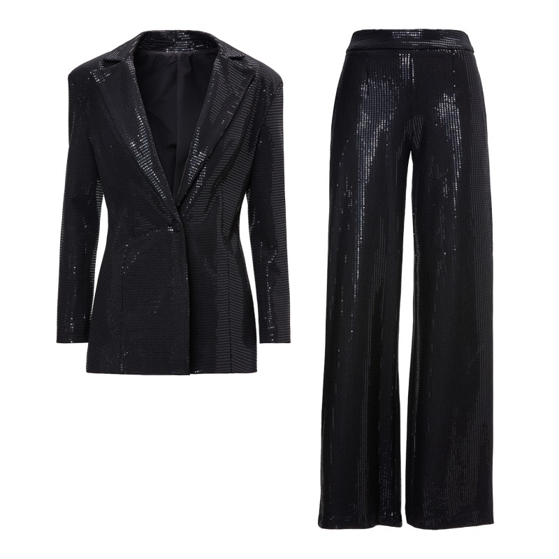 Black sequin pant suit shop