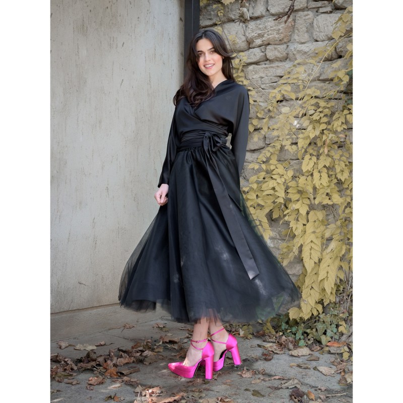 Black half tulle skirt deals