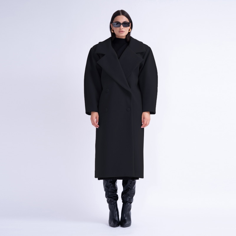Black structured coat sale