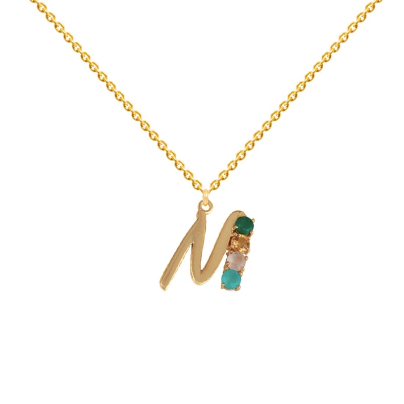 Thumbnail of Multicolored Initial M Necklace image