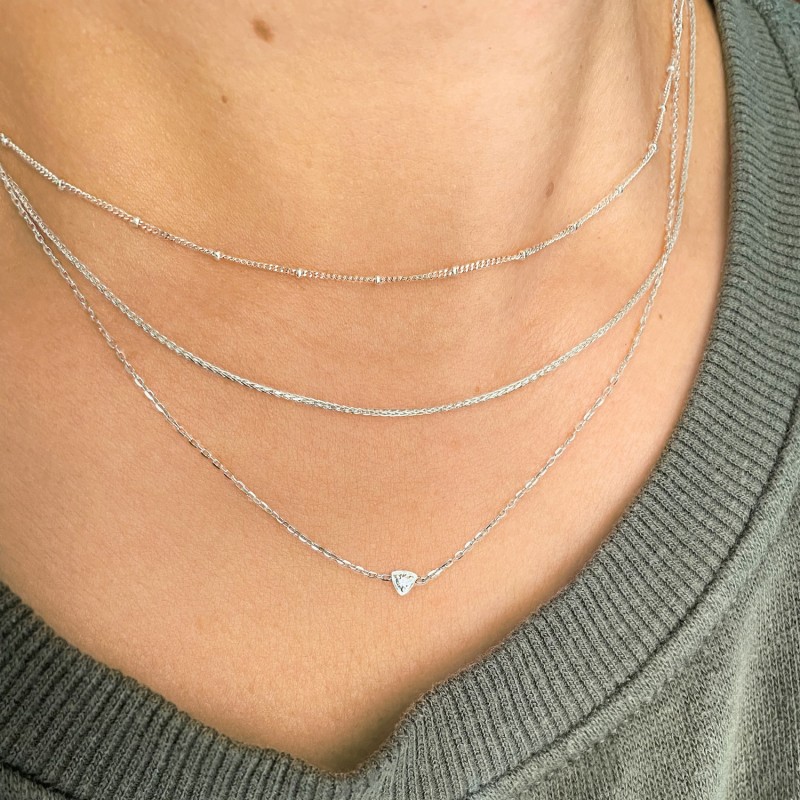 Thumbnail of Satellite Chain Necklace Solid White Gold image