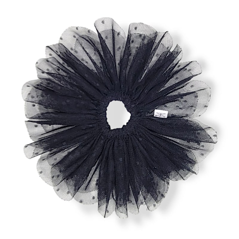 Thumbnail of Blossom Scrunchie - Black Dotted Tulle image