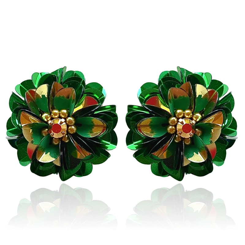 Thumbnail of Blossom Studs Emerald Two Tone image