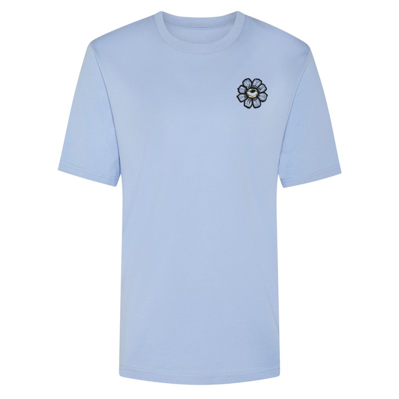 Thumbnail of Blue Eyed Flower Upcycled Appliqué T-Shirt Blue Women image