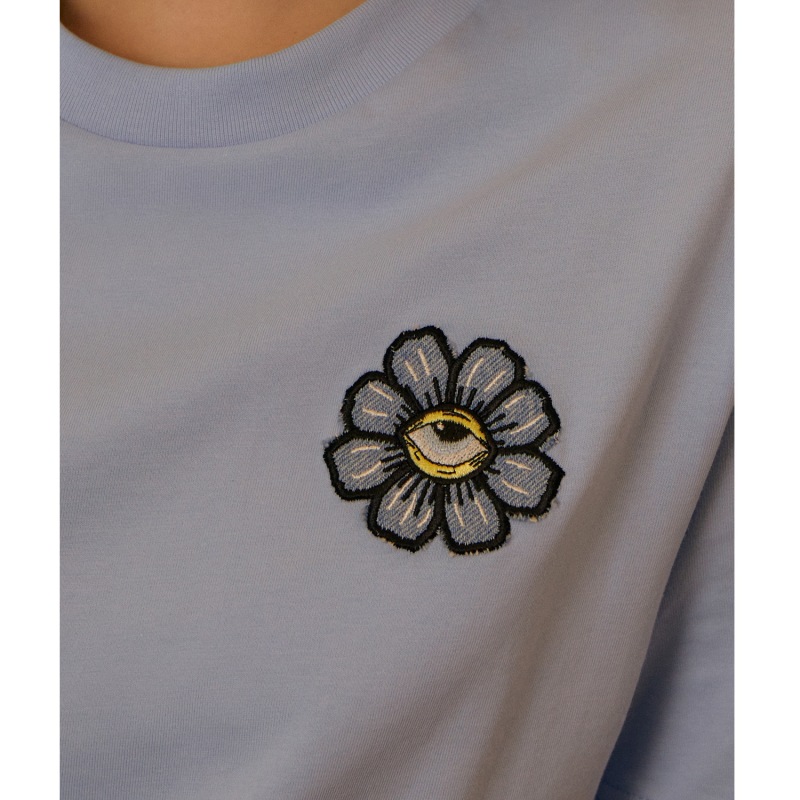 Thumbnail of Blue Eyed Flower Upcycled Appliqué T-Shirt Blue Women image