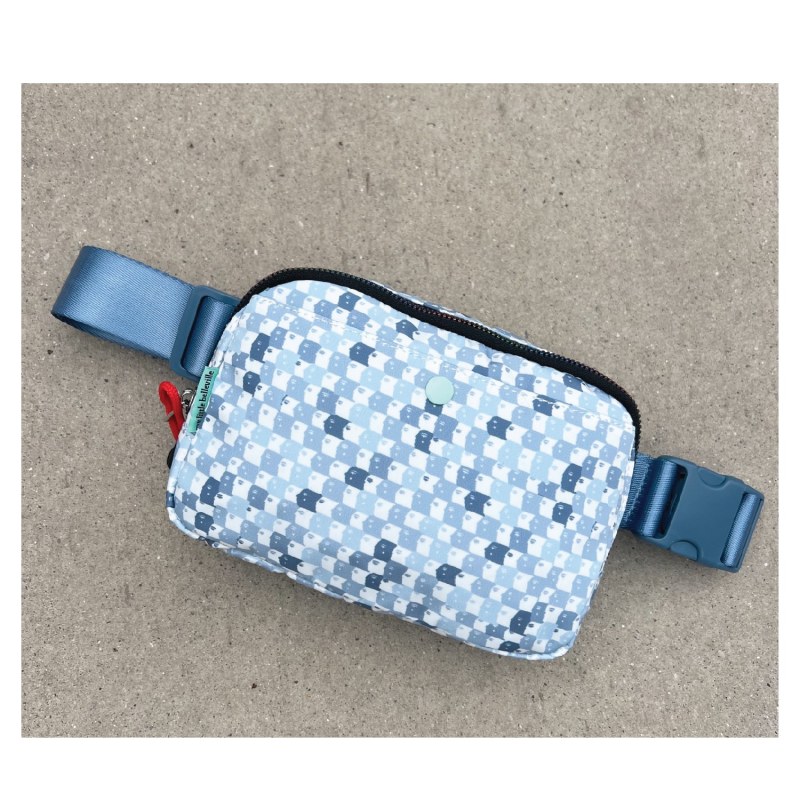 Thumbnail of Blue Faces Check Belt Bag Fanny Pack Bum Bag image