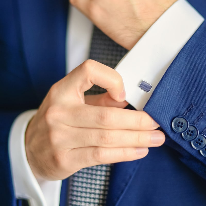 Thumbnail of Blue Lace Agate Stone Cufflinks image