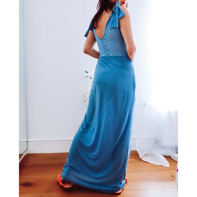 Thumbnail of Blue Lace Back Maxi Dress image