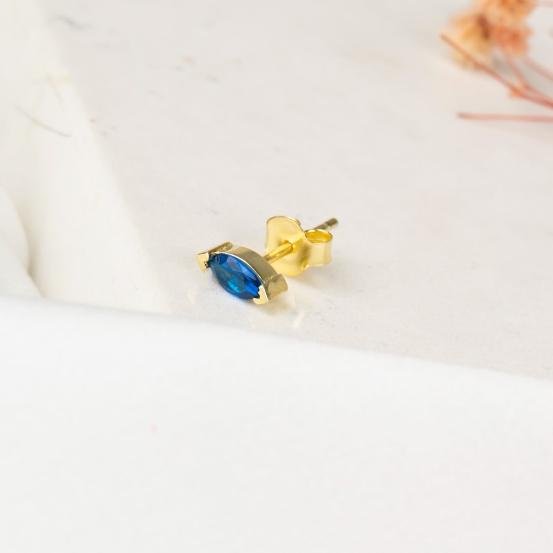 Thumbnail of Blue Marquise Cut Mini Earring image