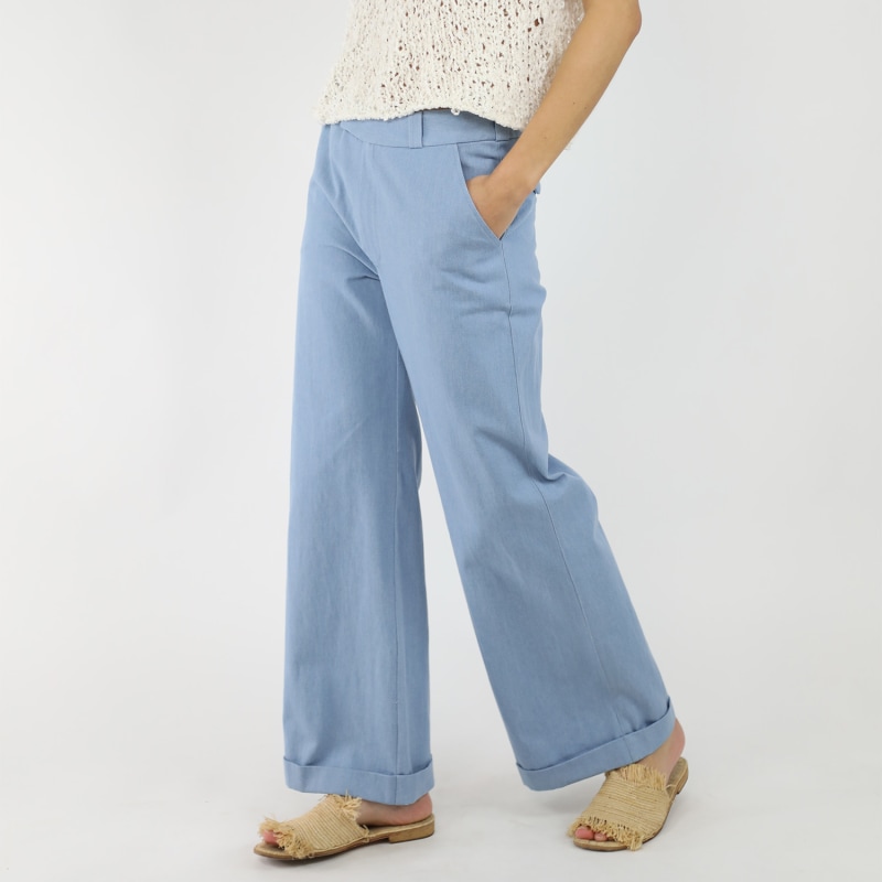 Thumbnail of Blue Mid-Rise Denim Trousers image