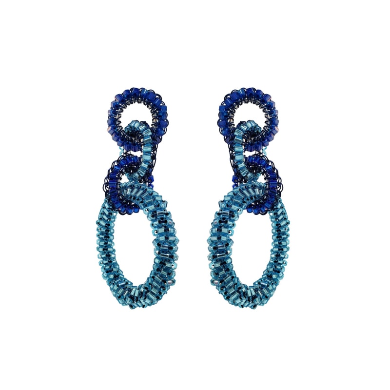 Thumbnail of Blue Mix Lexie Handmade Crochet Earrings image