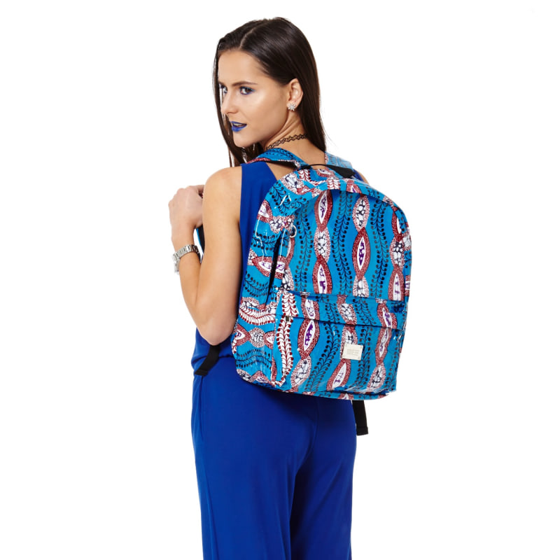 Thumbnail of Back Pack Oil Cloth Wax Print Rucksack - Blue image