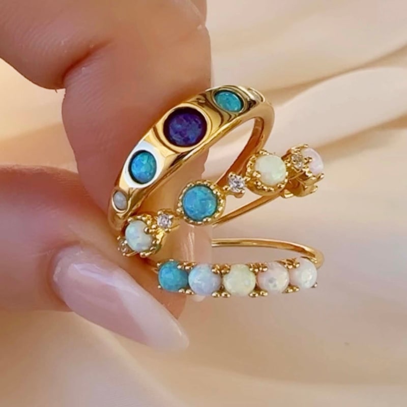 Thumbnail of Blue Opal Ombre Via Ring image