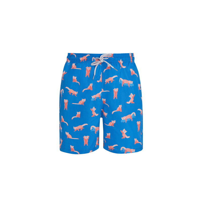 Thumbnail of Blue Red Panda Men's Swim Shorts image