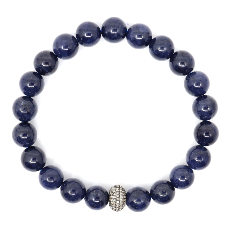 Thumbnail of Blue Sapphire & Diamond Donut Beaded Bracelet image