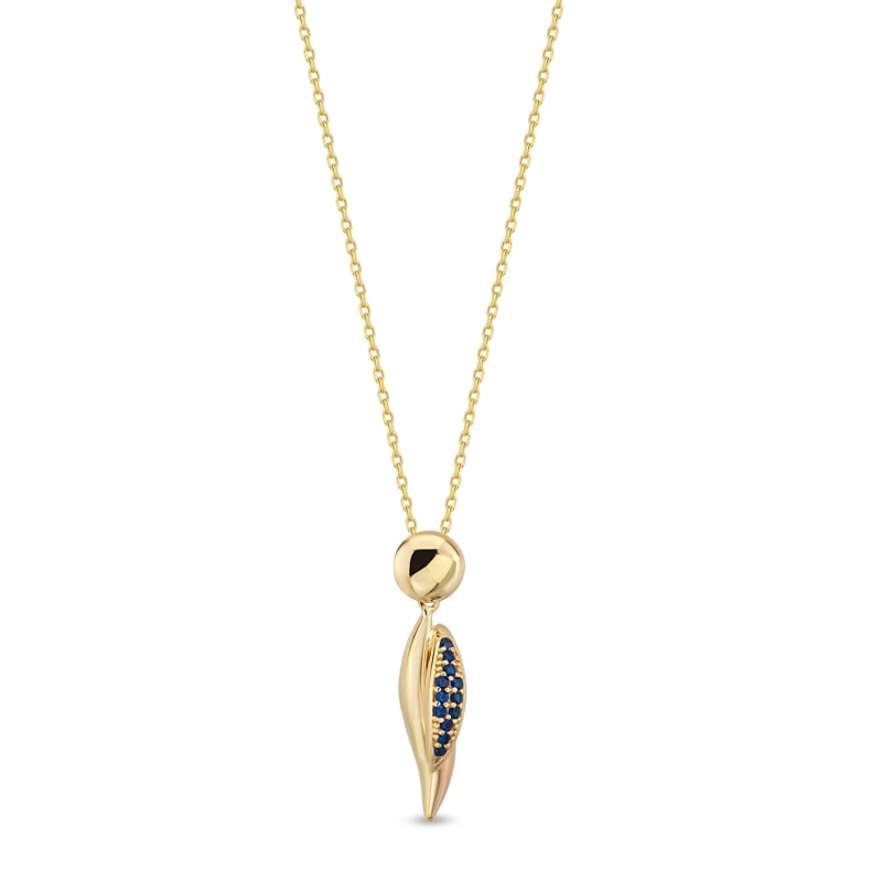 Thumbnail of Blue Sapphire Gold Necklace image