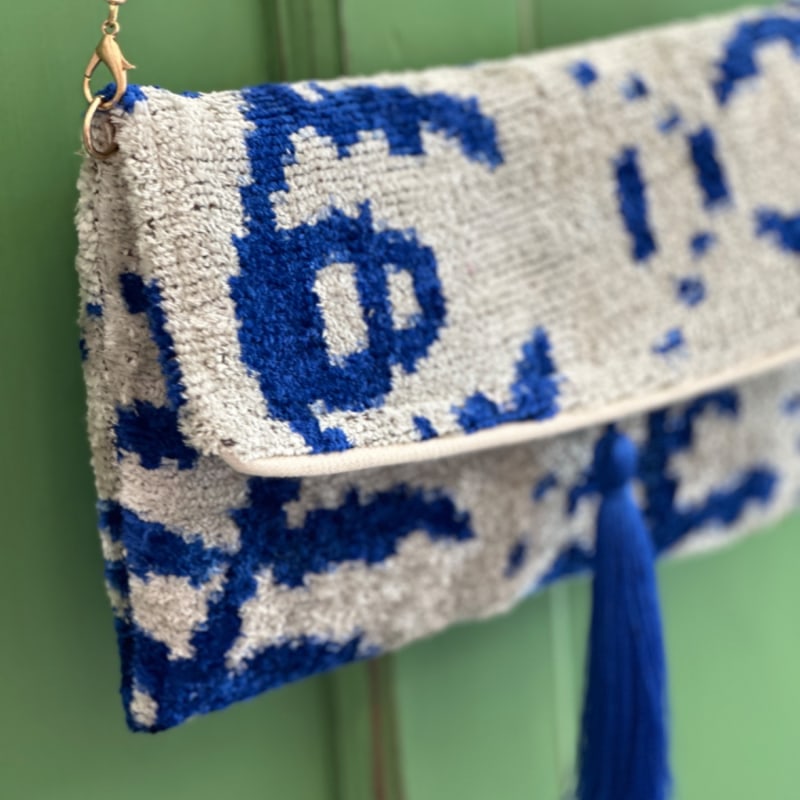 Thumbnail of Blue Velvet Ikat Clutch image