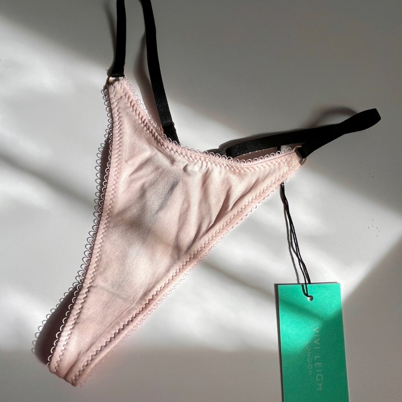 Thumbnail of Blush Pink Silk Jersey Thong image