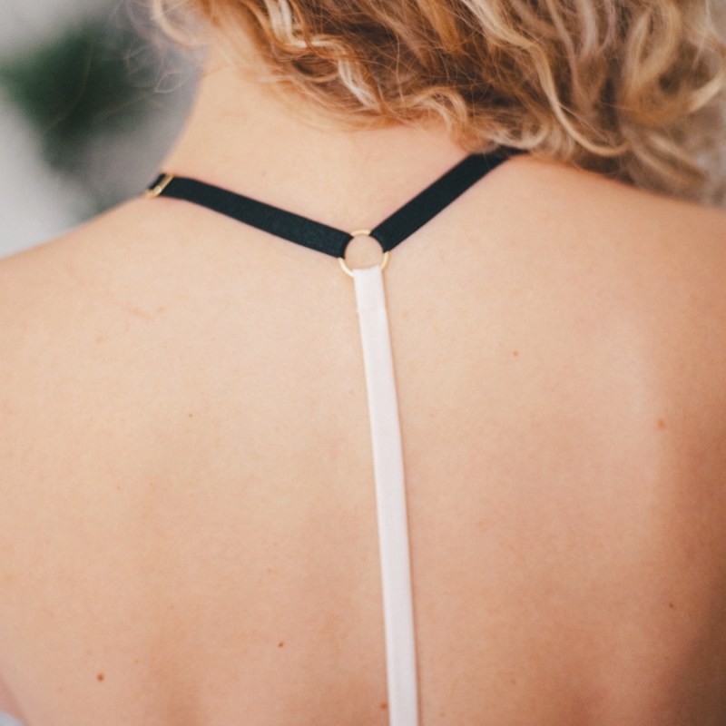 Thumbnail of Blush Pink Silk Jersey Triangle Bralette image