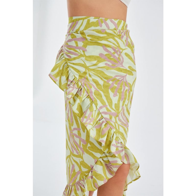 Thumbnail of Akira Matt Satin Ruffled Skirt/Pareo - Multicolour image