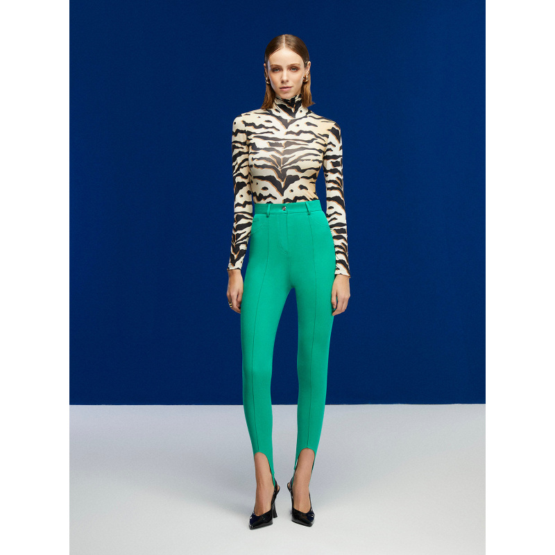Live The Process Saros Ribbed-knit Stirrup Leggings in Green