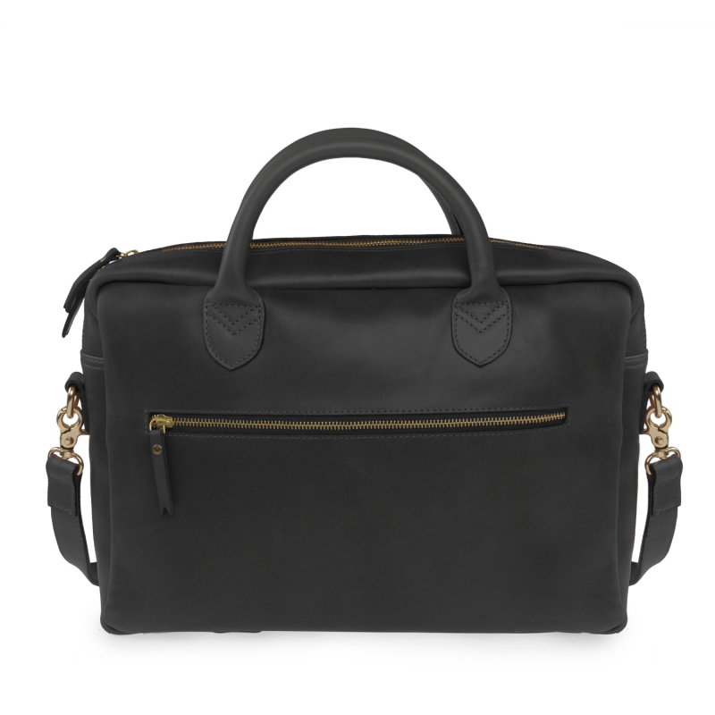 Thumbnail of Luxe Black Leather Laptop Bag image