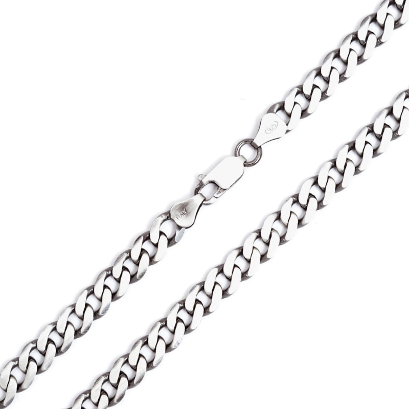 Thumbnail of Gun Metal Flat Cuban Curb Chain Necklace Medium image