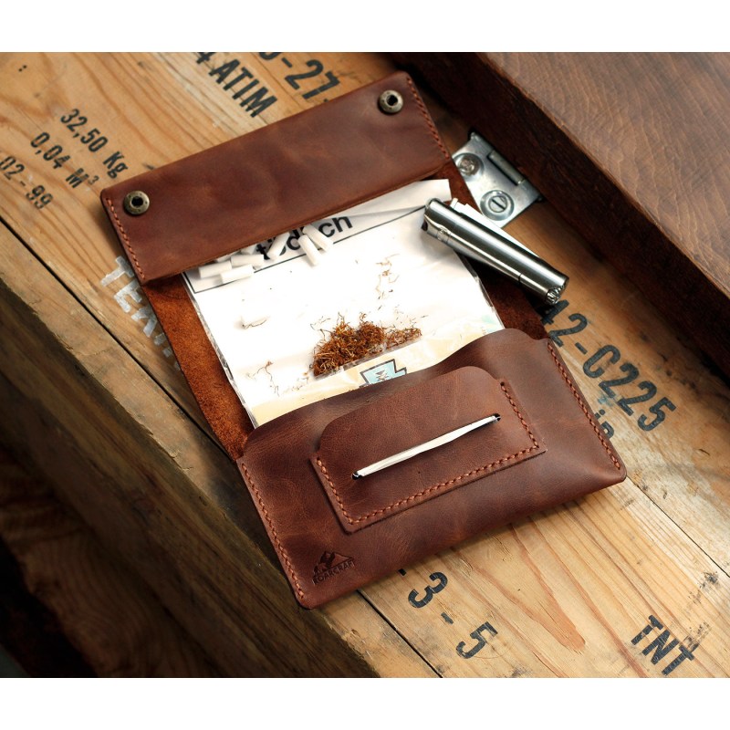 Leather Tobacco Pouch - Black by Roarcraft