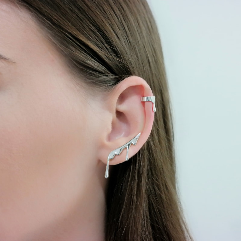 Thumbnail of Dripping Sterling Silver Ear Climber image