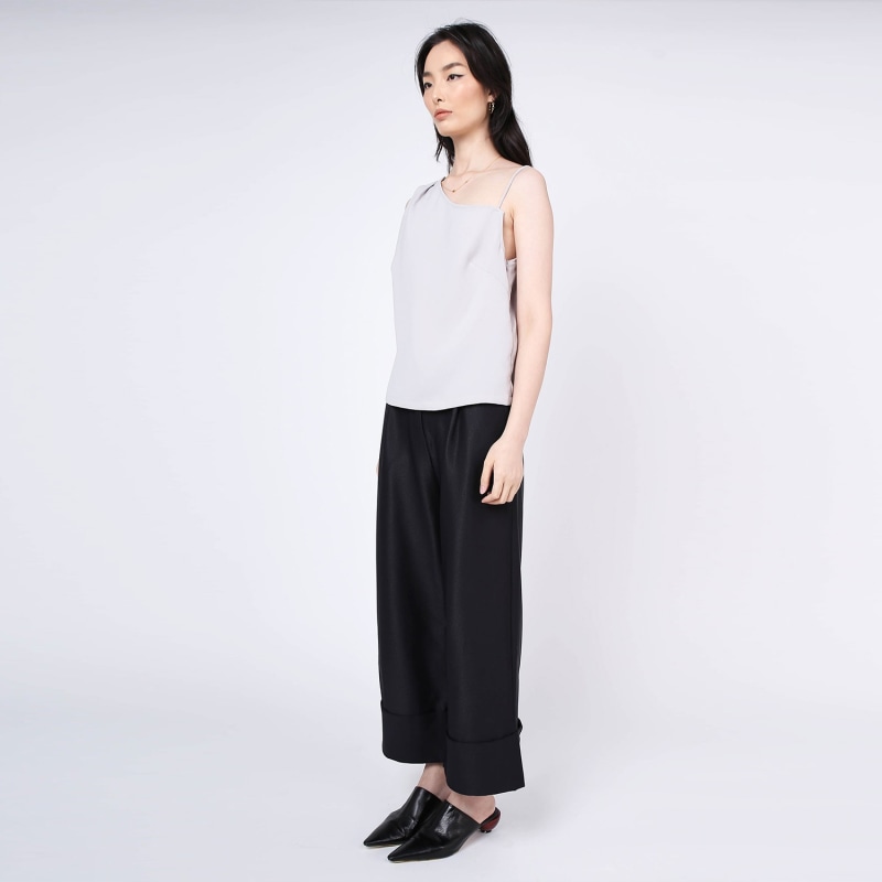 Thumbnail of Aoi Asymmetric Neckline Top In Warm Grey image