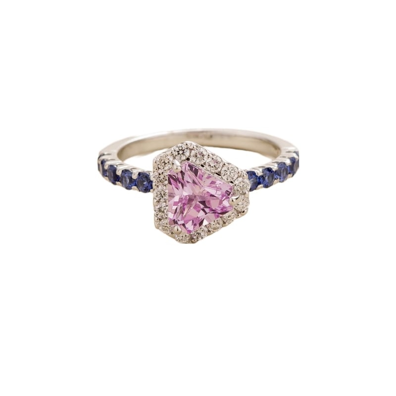 Thumbnail of Diana Ring In Pink Sapphire, Diamond & Blue Sapphire image