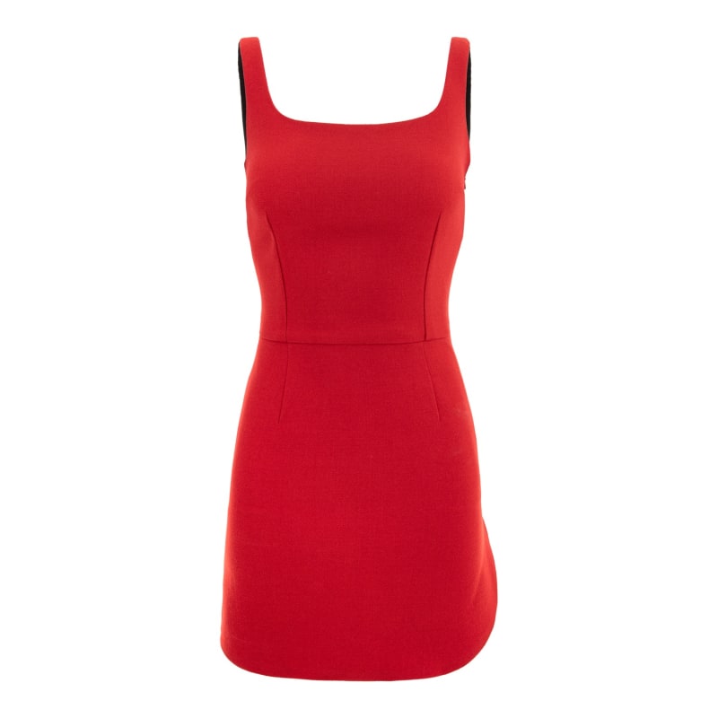Red mini dress with slit sales