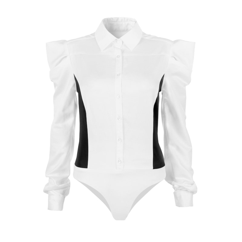 White Soft Touch Short Sleeve Bodysuit, Tops