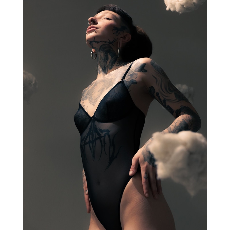 Thumbnail of Black Mesh Bodysuit image