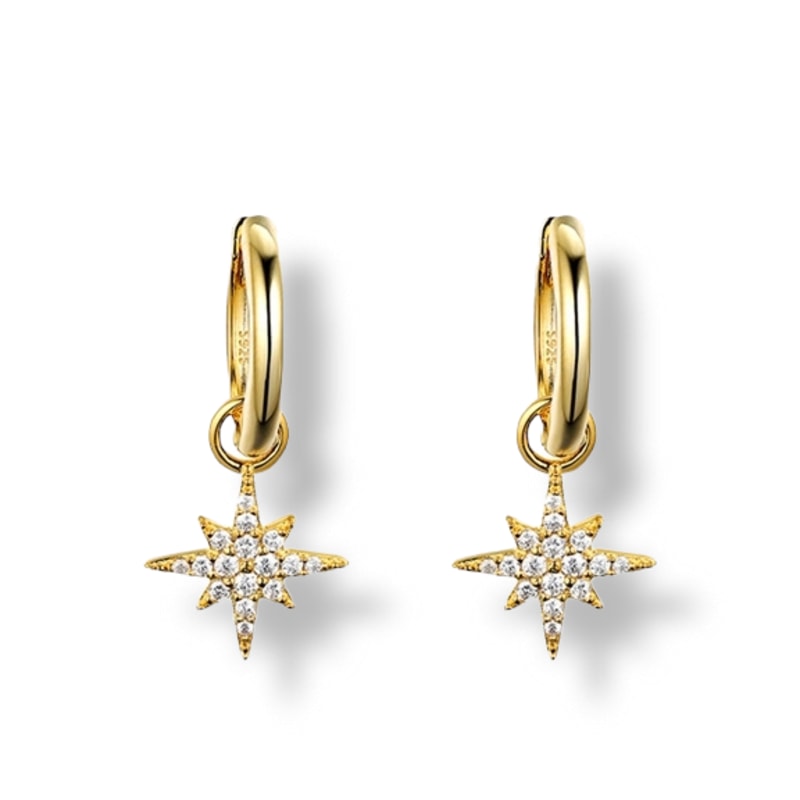 Thumbnail of Bohemian Star Huggie Earrings In Gold image