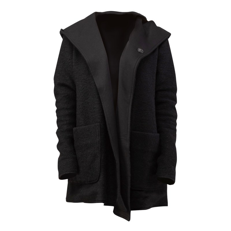 Black hooded cardigan with pockets sale