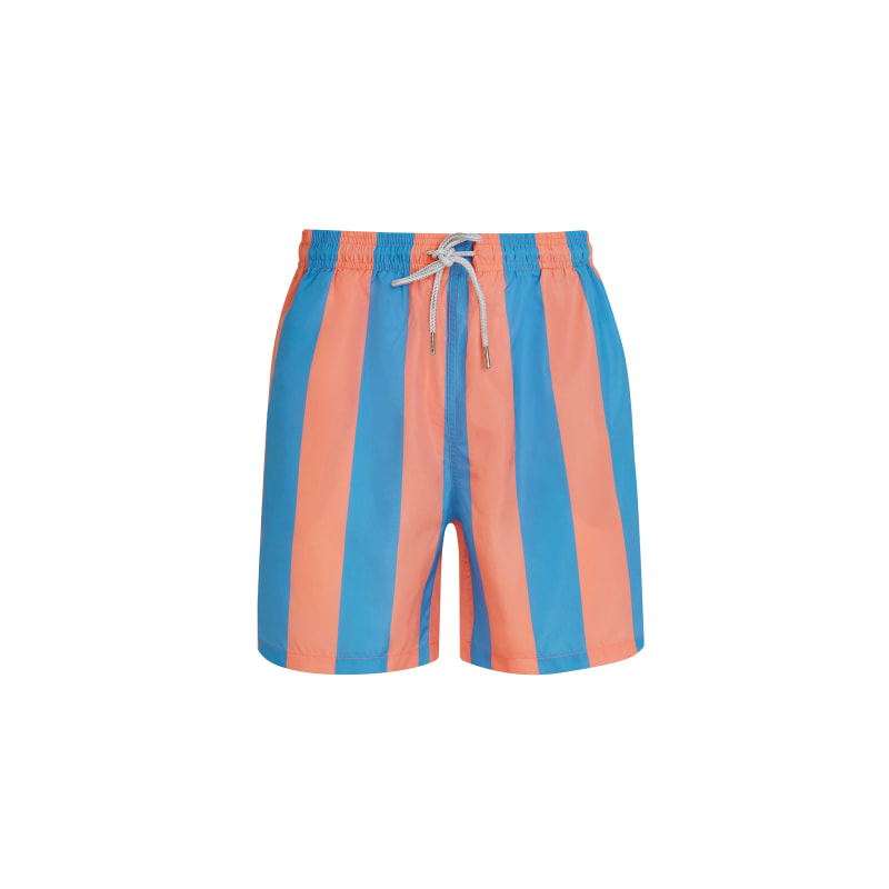 Thumbnail of Bold Blue & Orange Stripe Men's Swim Shorts image