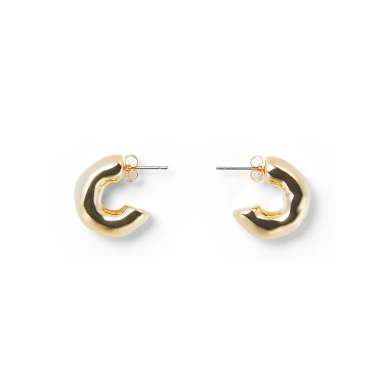 Bold Semi Hoop Earrigs Gold MMRZ Undefined Jewelry Wolf Badger