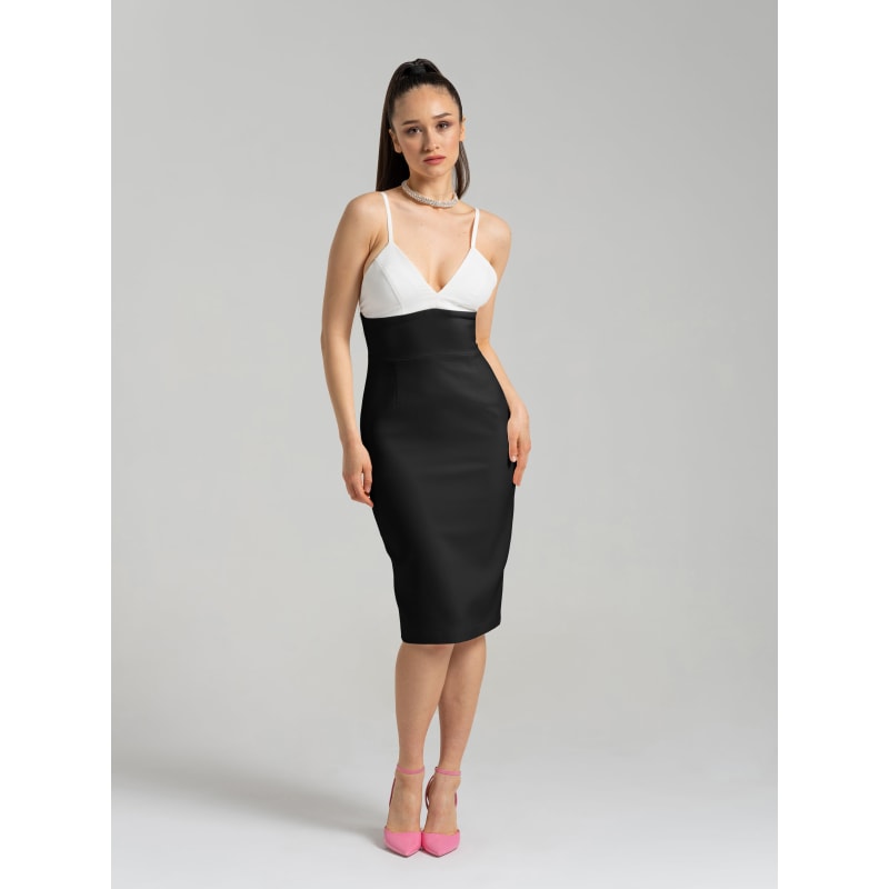 Thumbnail of Bold Simplicity Midi Dress Black & White image