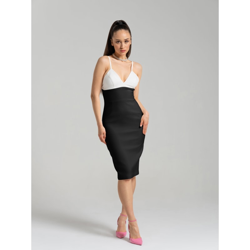 Thumbnail of Bold Simplicity Midi Dress Black & White image