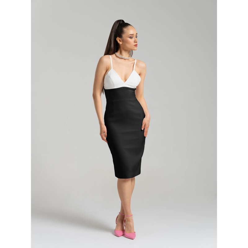 Thumbnail of Bold Simplicity Midi Dress Black & White image