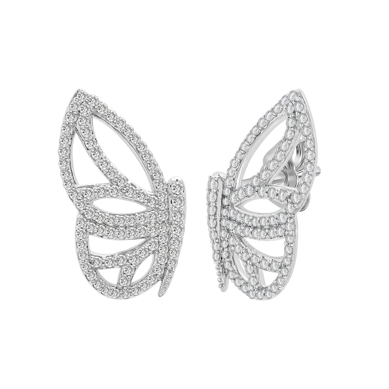 Thumbnail of Boo White Gold Butterfly Wing Earrings image