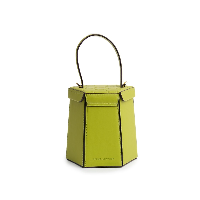 Thumbnail of Vegan Apple Leather Hexagon Crossbody & Shoulder Bag Pistachio Green image