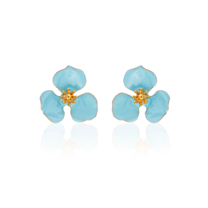 Thumbnail of Turquoise Bloom Flower Earrings image