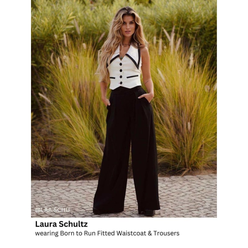 Thumbnail of Born To Run High-Waist Wide-Leg Trousers - Black image