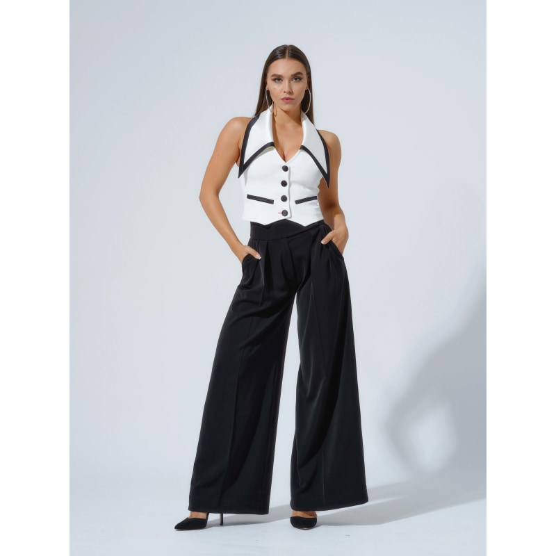 Thumbnail of Born To Run High-Waist Wide-Leg Trousers - Black image