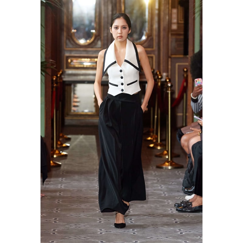 Thumbnail of Born To Run High-Waist Wide-Leg Trousers - Black image